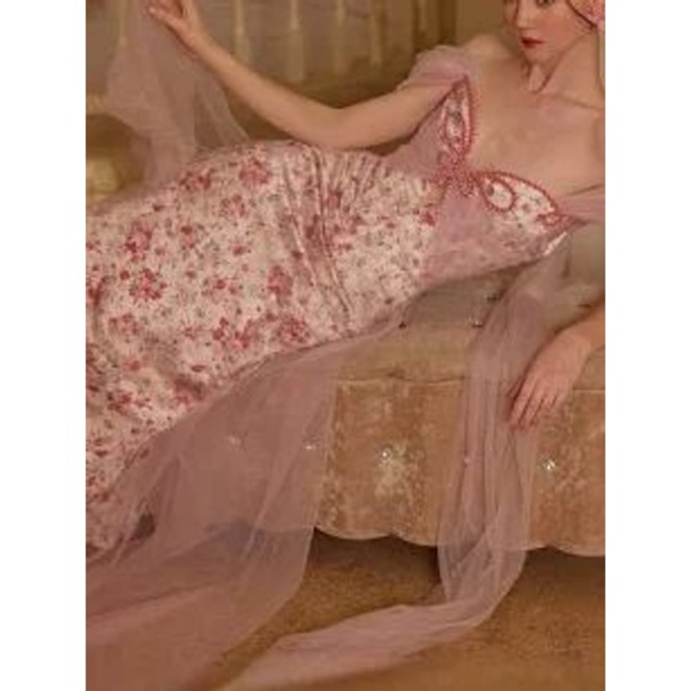Lace Made Floral Disc Fairy Corset Dress‎ Pink Large New With Tags
